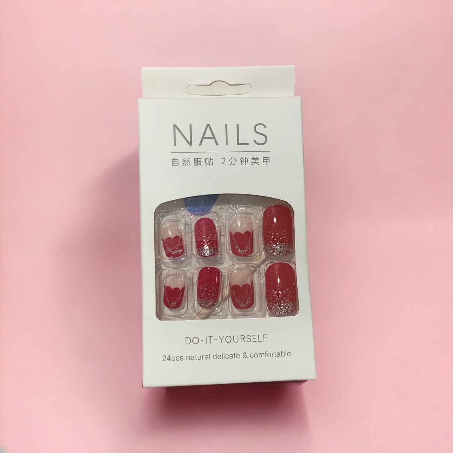 Long Fake Nail Full Cover Christmas Red Press On Nails 24 Pcs Finger Nail Art Tips For Nail Salons And Women DIY Nail Art