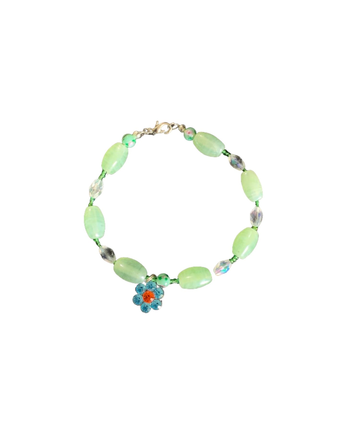 Blue flower bracelet - Plus size