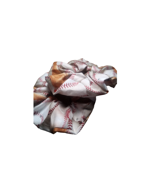 Handmade Baseball print scrunchies for toddlers