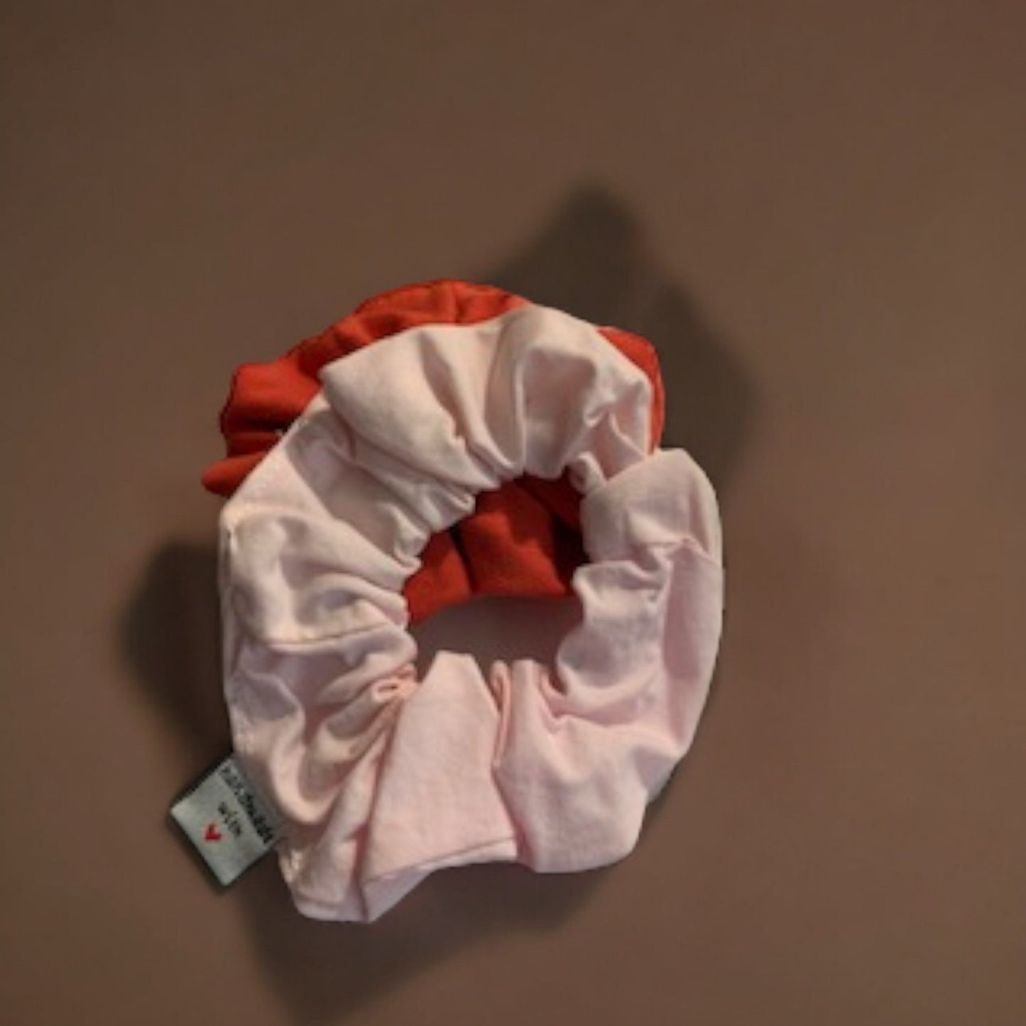 Girls pink and orange scrunchies