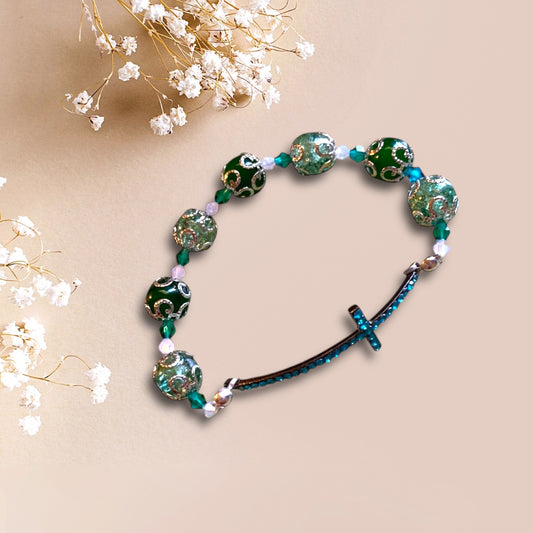 Blue Cross Bracelet