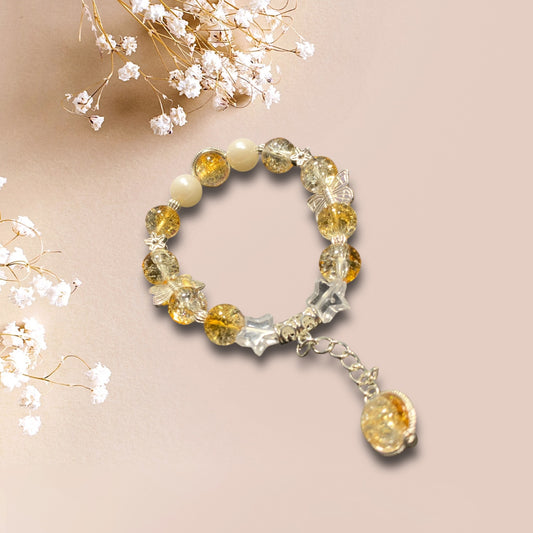 Yellow  Crackle Bracelet