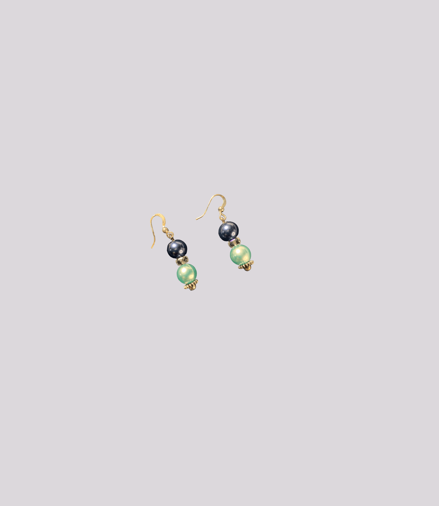 Blue pearl earrings