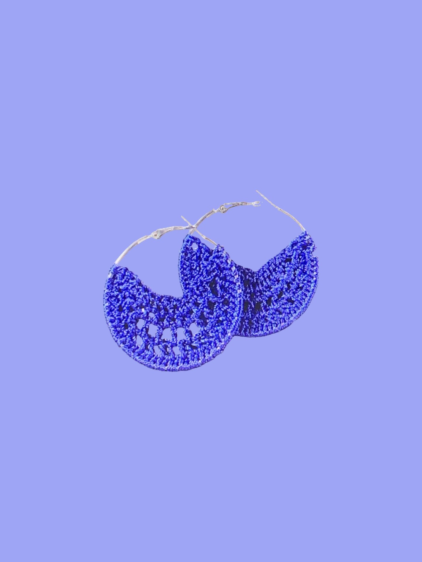 Blue crochet earrings