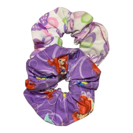 Little mermaid and butterflies scrunchies for toddlers