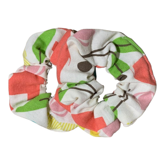 Pink and melon color scrunchies