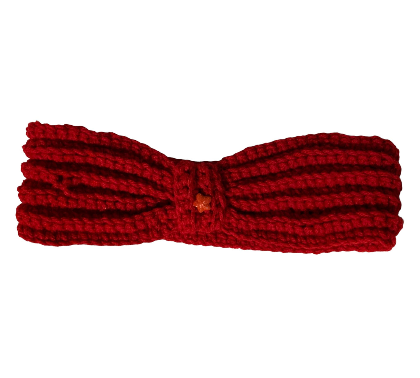 Red crochet ear warmer headband