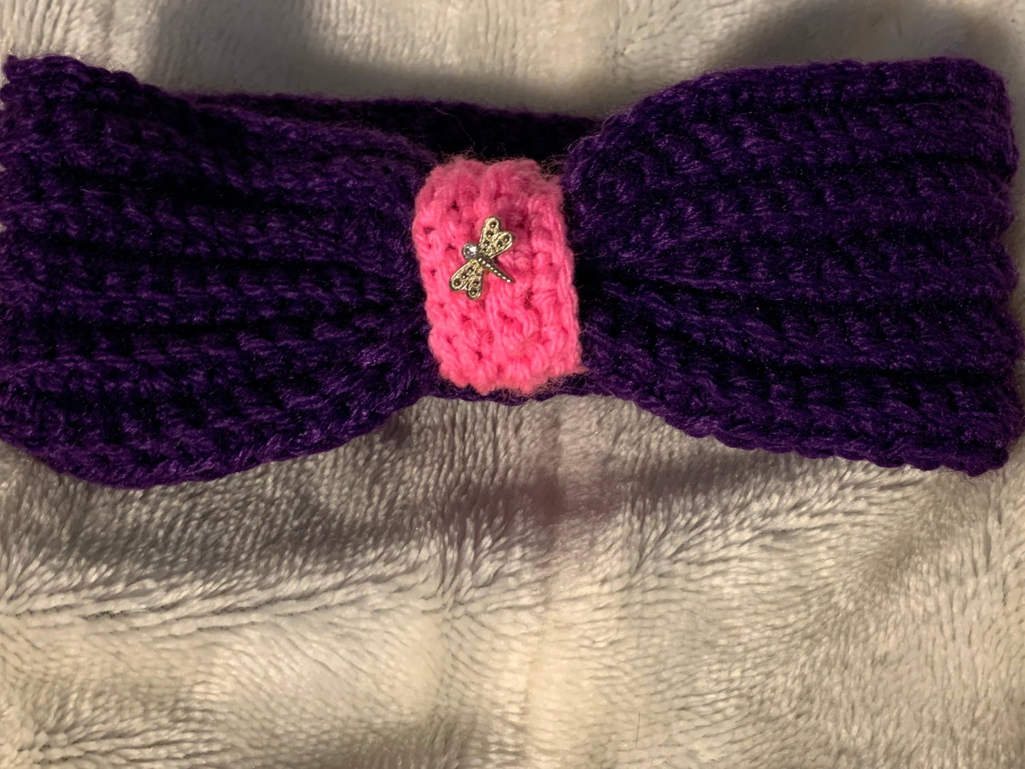 Pink- purple ear warmer headband