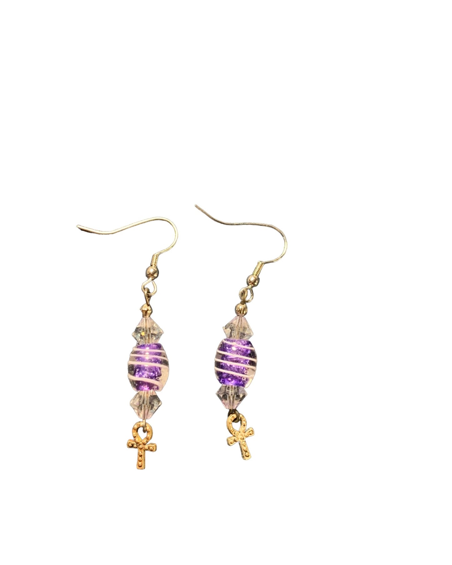 Purple crystallized earrings