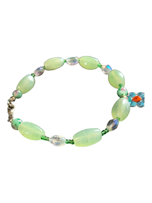 Blue flower bracelet - Plus size