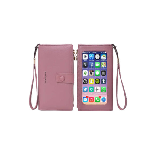 Multifunctional PU Women's RFID Travel Wallet, Touch Screen Phone Bag, Women's Clutch Bag With Wrist